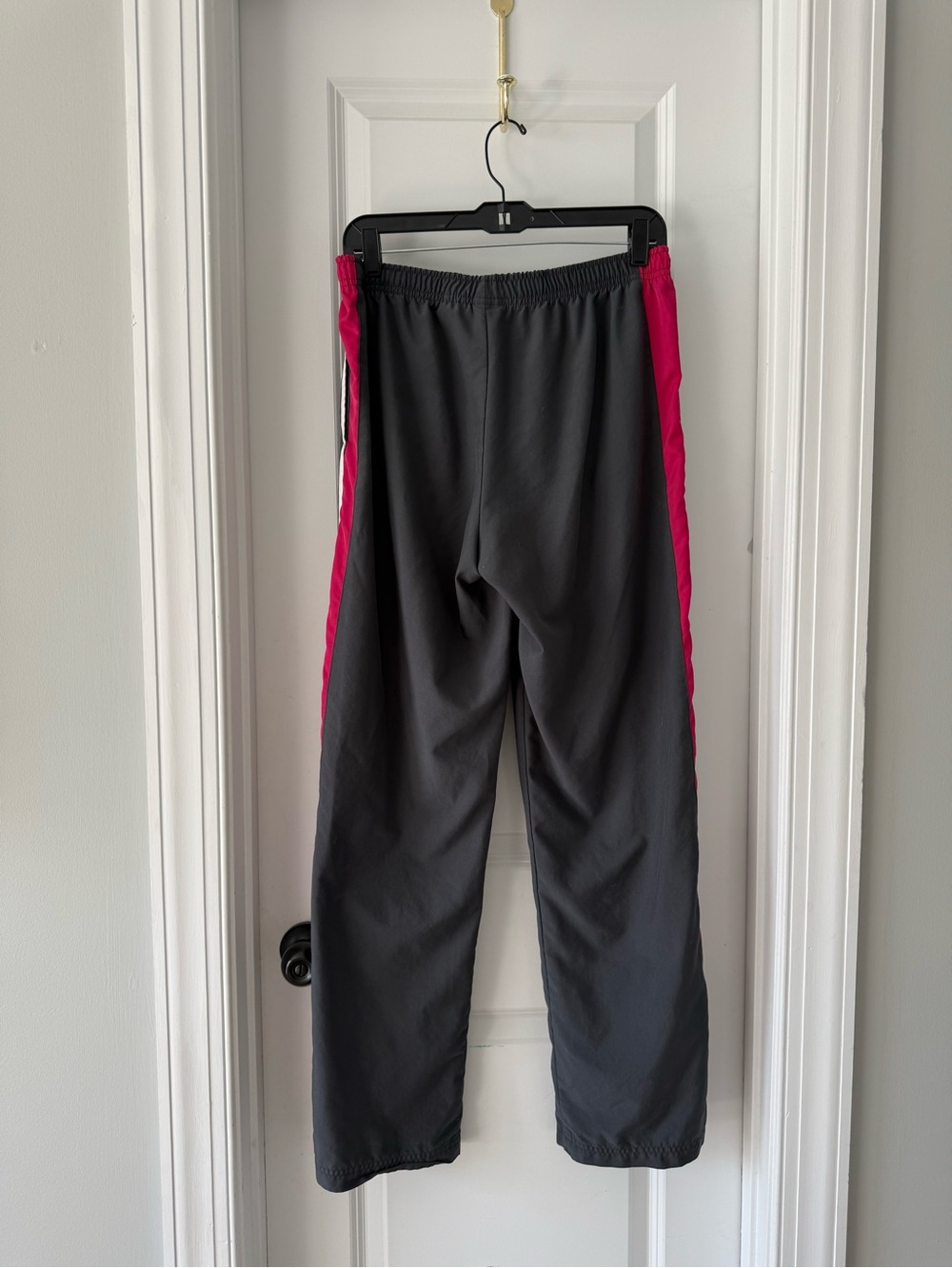 Vintage Y2K Nike Grey Track Pants with Pink & White Side Stripes - Picture 11 of 11
